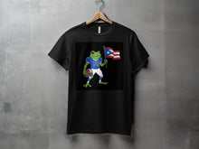 Load image into Gallery viewer, Puerto Rico Frog Holding Flag Graphic T-Shirt Product