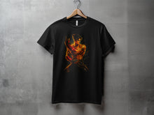 Load image into Gallery viewer, Fiery Warrior Design Black Short Sleeve T-Shirt