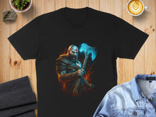 Load image into Gallery viewer, Fierce Warrior with Glowing Axe Graphic T-shirt