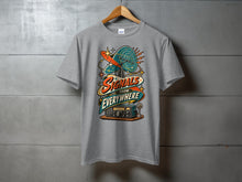 Load image into Gallery viewer, Grey t-shirt with "Signals From Everywhere" graphic featuring vintage radio equipment and satellite dish.