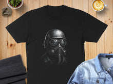 Load image into Gallery viewer, Gas Mask Soldier Artistic Graphic T-shirt Product