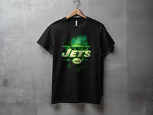 Load image into Gallery viewer, Green Jets Graphic Design T-shirt for Sports Fans