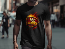 Load image into Gallery viewer, Fiery KC Chiefs Logo Graphic Design Shirt