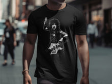 Load image into Gallery viewer, Energetic Rock Guitarist Graphic Black T-Shirt
