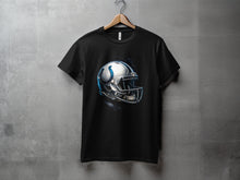 Load image into Gallery viewer, Football Helmet Graphic Black T-shirt for Fans