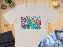 Load image into Gallery viewer, T-shirt graphic with coffee drinks and "Physical Therapy" text.