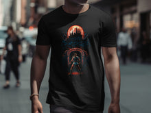 Load image into Gallery viewer, Vampire Hunter Graphic Tee with Moonlit Castle Scene