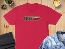 Load image into Gallery viewer, Red t-shirt with "FREEDOM" text in American flag design.