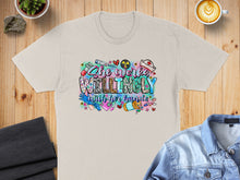 Load image into Gallery viewer, T-shirt with "She Works Willingly" text and medical illustrations.