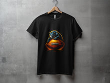 Load image into Gallery viewer, Black T-Shirt with Bear Sitting on Football Shirt