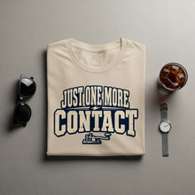 Load image into Gallery viewer, Light beige t-shirt with navy blue text and telegraph key graphic.