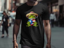 Load image into Gallery viewer, Frog with Straw Hat and Flag Heart T-Shirt