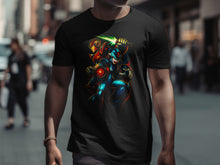 Load image into Gallery viewer, Futuristic Warrior Graphic Design Black T-shirt