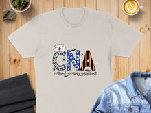 Load image into Gallery viewer, CNA Certified Nursing Assistant text with Halloween-themed eyes and bats.