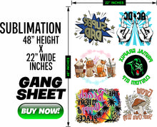 Load image into Gallery viewer, Sublimation Gang Sheet Transfers 22x48