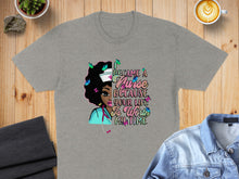 Load image into Gallery viewer, Grey t-shirt with graphic of nurse with butterflies and text: I became a nurse because your life is worth my time.