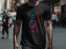 Load image into Gallery viewer, Mysterious Character Graphic Art Black T-shirt