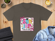 Load image into Gallery viewer, Senior Class of 2026 graphic on a brown t-shirt.