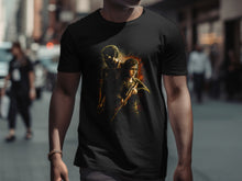 Load image into Gallery viewer, Dramatic Zombie Survivor Scene on Black Shirt Product