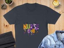 Load image into Gallery viewer, Dark grey t-shirt with Halloween-themed "Nurse" text and festive graphics.