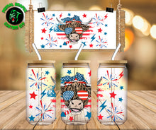 Load image into Gallery viewer, 4th of July Cow UV DTF Wrap #133