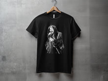 Load image into Gallery viewer, Rock Legend Singing Graphic Printed Black T-shirt
