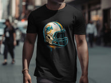 Load image into Gallery viewer, Vibrant Miami Dolphins Football Helmet T-shirt