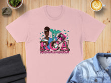 Load image into Gallery viewer, Pink t-shirt with "RCA #Residentcareassistant" text and medical symbols.
