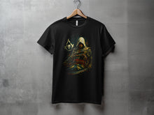 Load image into Gallery viewer, Assassin Artwork on Black Tee Graphic T-shirt