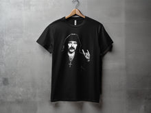 Load image into Gallery viewer, Rock Hand Sign Cross Necklace Graphic Black T-shirt