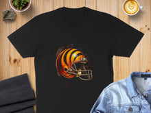 Load image into Gallery viewer, Football Helmet with Tiger Stripes Design on T-Shirt