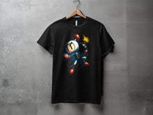 Load image into Gallery viewer, Dynamic Explosive Character Art Black T-shirt product type