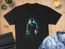 Load image into Gallery viewer, Intense Warrior Graphic Design on Black Shirt Product