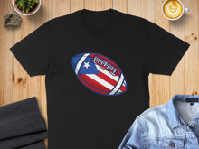 Load image into Gallery viewer, Patriotic Football Graphic Design Black T-Shirt