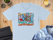 Load image into Gallery viewer, Nurse graphic with leopard print, top hat, and stethoscope saying "What's your superpower?"