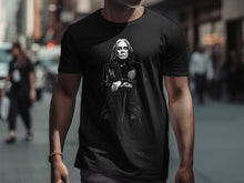 Load image into Gallery viewer, Gothic Portrait on Black Tee Shirt for Casual Wear