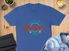 Load image into Gallery viewer, Royal blue t-shirt with "World's Greatest Dad" text and star accents.