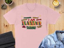 Load image into Gallery viewer, Black Dad t-shirt with "I AM BLACKDAD" in bold lettering and empowering words.