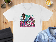 Load image into Gallery viewer, White t-shirt with "RCA #Presidentialcareassistant" design featuring a nurse.