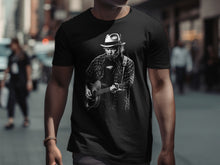 Load image into Gallery viewer, Musician Playing Guitar Graphic Black T-Shirt