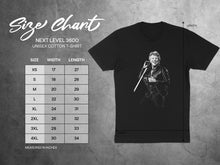 Load image into Gallery viewer, Vintage Rock Legend Graphic T-Shirt Size Chart