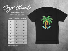 Load image into Gallery viewer, Palm Tree and Chairs Design Black T-Shirt Product