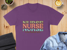 Load image into Gallery viewer, Purple t-shirt with "Nurse Love Inspire Heal" text.