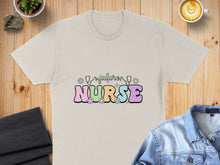 Load image into Gallery viewer, Beige t-shirt with "Future Nurse" text and floral accents.