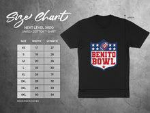 Load image into Gallery viewer, Benito Bowl Size Chart Next Level 3600 Unisex T-shirt