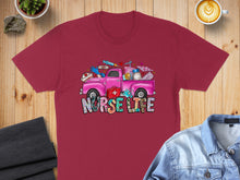 Load image into Gallery viewer, Pink pickup truck overflowing with medical supplies, text reads "NURSE LIFE".
