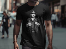 Load image into Gallery viewer, Iconic Rocker in Leather Jacket Graphic T-shirt