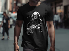 Load image into Gallery viewer, Iconic Guitarist Monochrome Illustration T-shirt