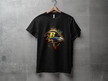 Load image into Gallery viewer, Baltimore Ravens Logo Design Graphic Tee Shirt