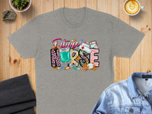 Load image into Gallery viewer, Grey t-shirt with "Future Nurse" text and medical graphic.